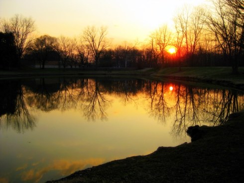 Sunset over Lake at the Inn (New Harmony, Indiana)